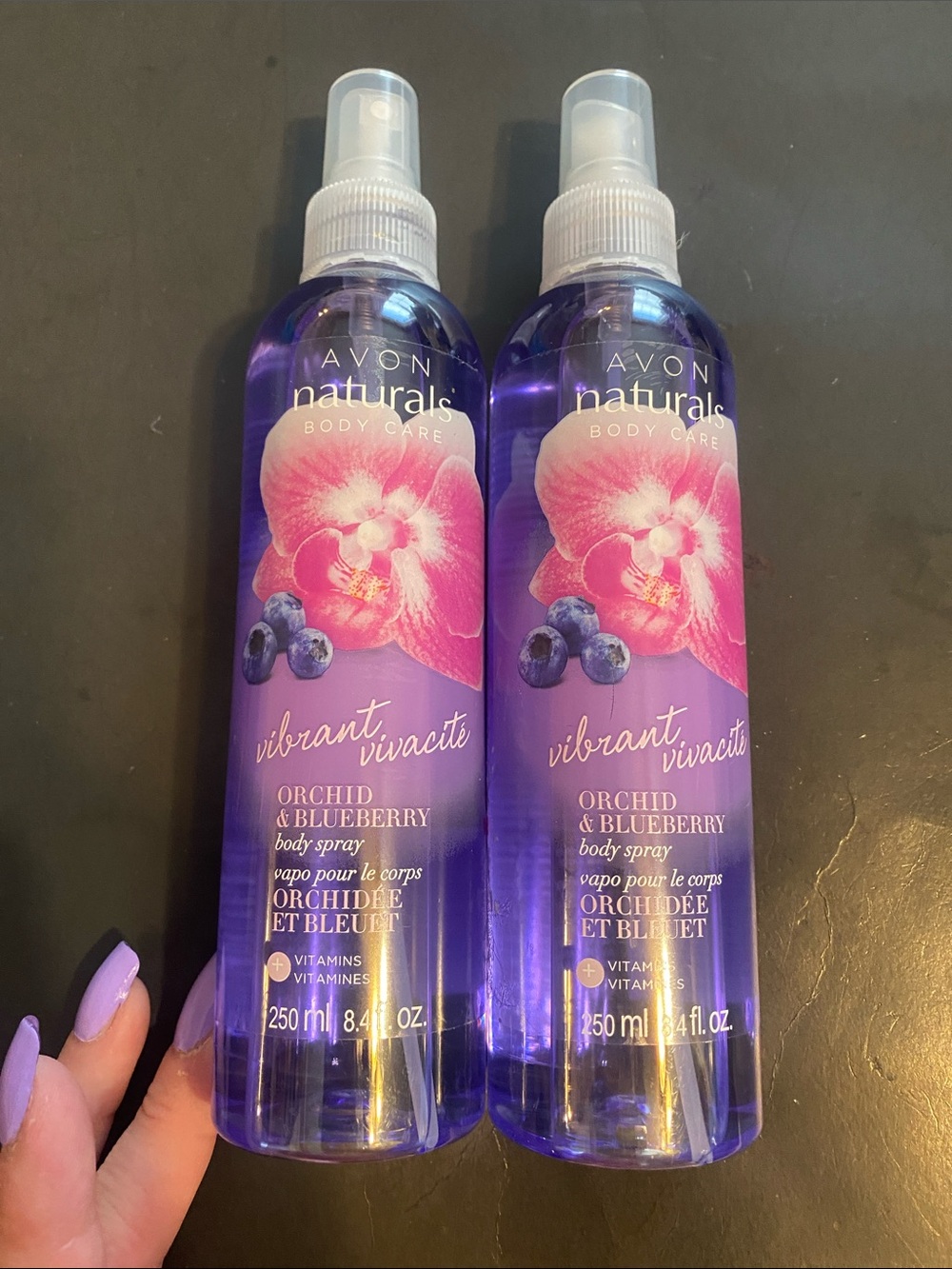 Avon Naturals Orchid & Blueberry Body Spray - Purple and Pink